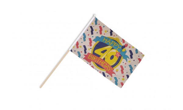 Happy 40th Birthday Hand Flags